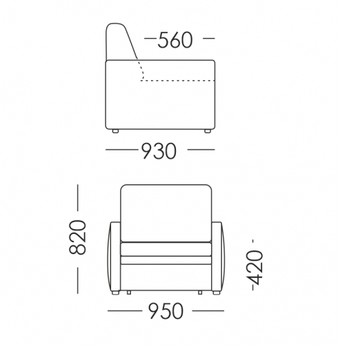 Кресло simple c622 46х49h97 ткань черный