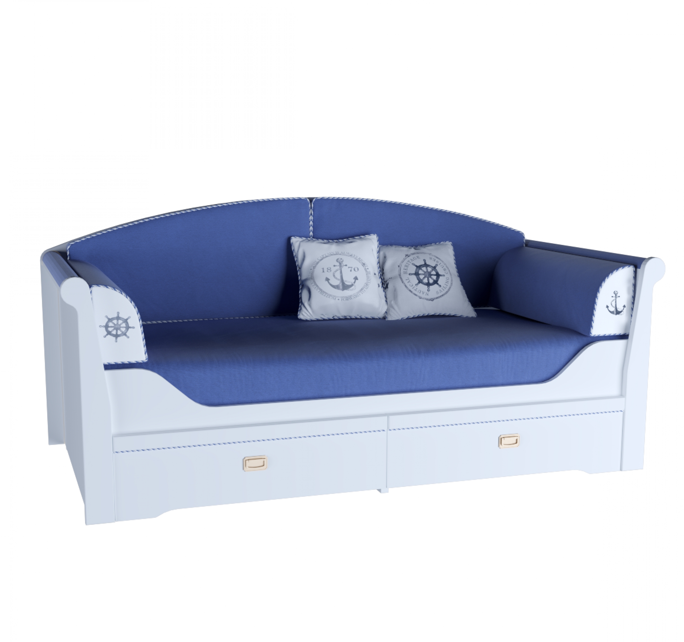 Klюkva CALYPSO кровать-диван с 2-мя ящиками. арт:7BB4 (с мягкими элементами)
