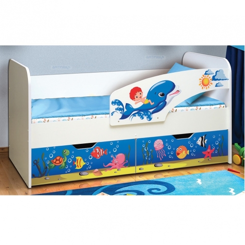 Матрица кровать с ящиком и бортиком Дельфин