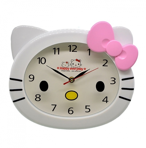 Часы настенные Котенок с розовым бантиком