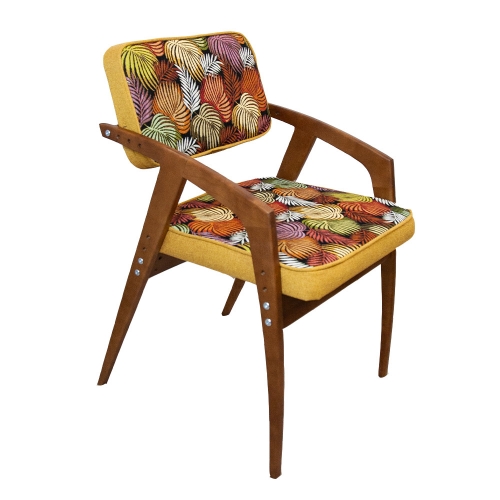 38 попугаев стул регулируемый «Бруно»,орех,гобелен «листья» + рогожка сан-леон