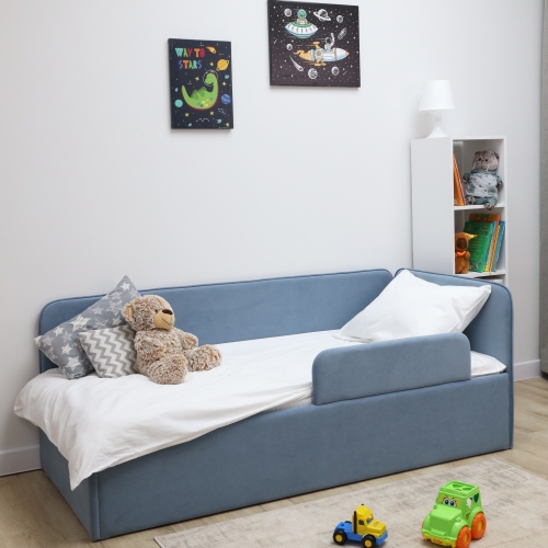 Romack детская кровать Alisa с защитным бортиком (голубой) ,180/80