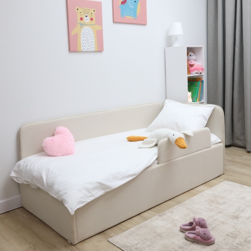 Romack детская кровать Alisa с защитным бортиком (светло-бежевый) ,200/90