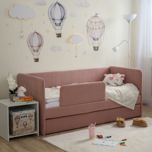 Romack детская кровать Полли с защитным бортиком (роза) ,180/80