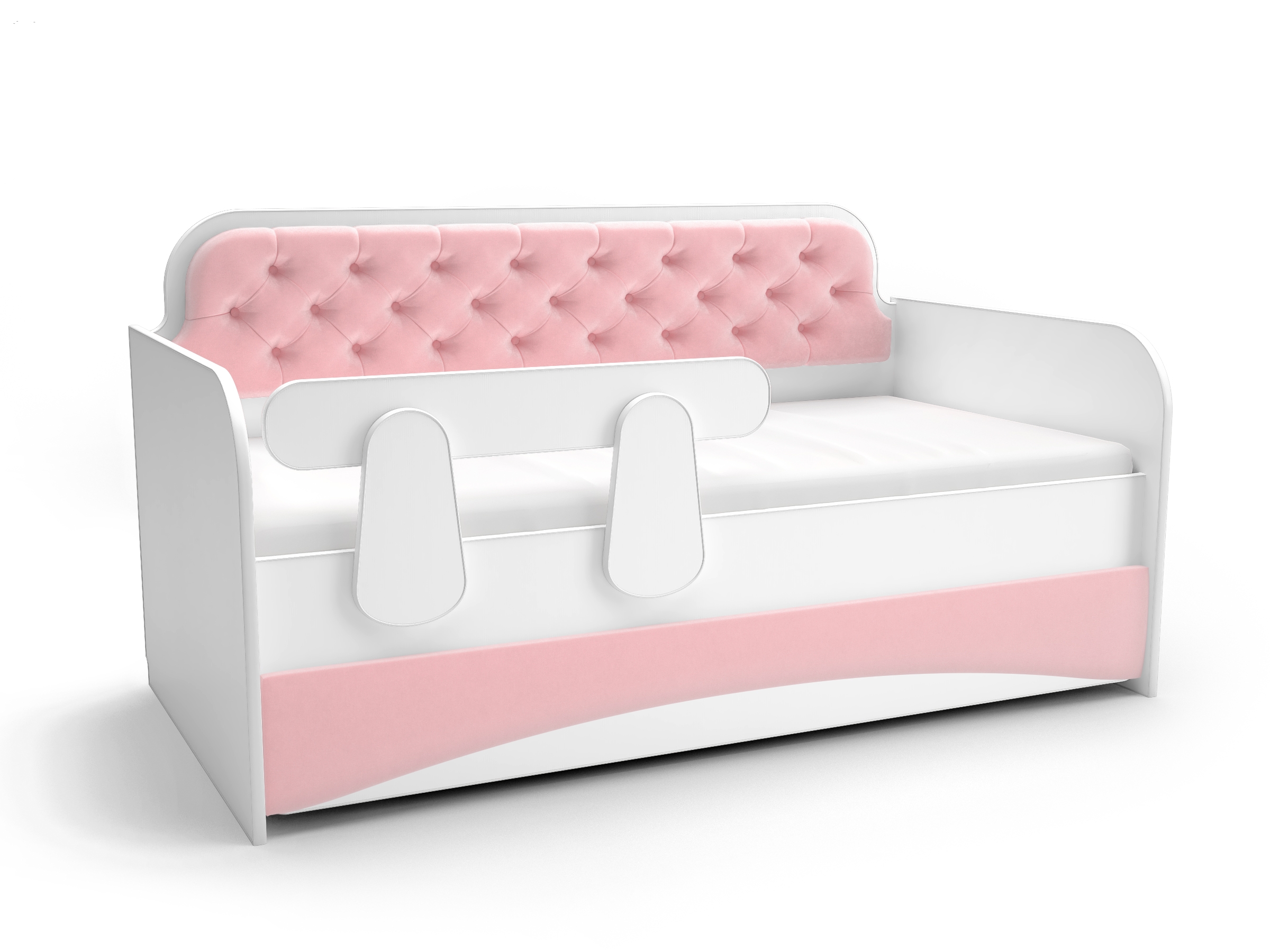 Тридевятое царство кровать Классик Светло-розовый коралл с мягким фасадом
