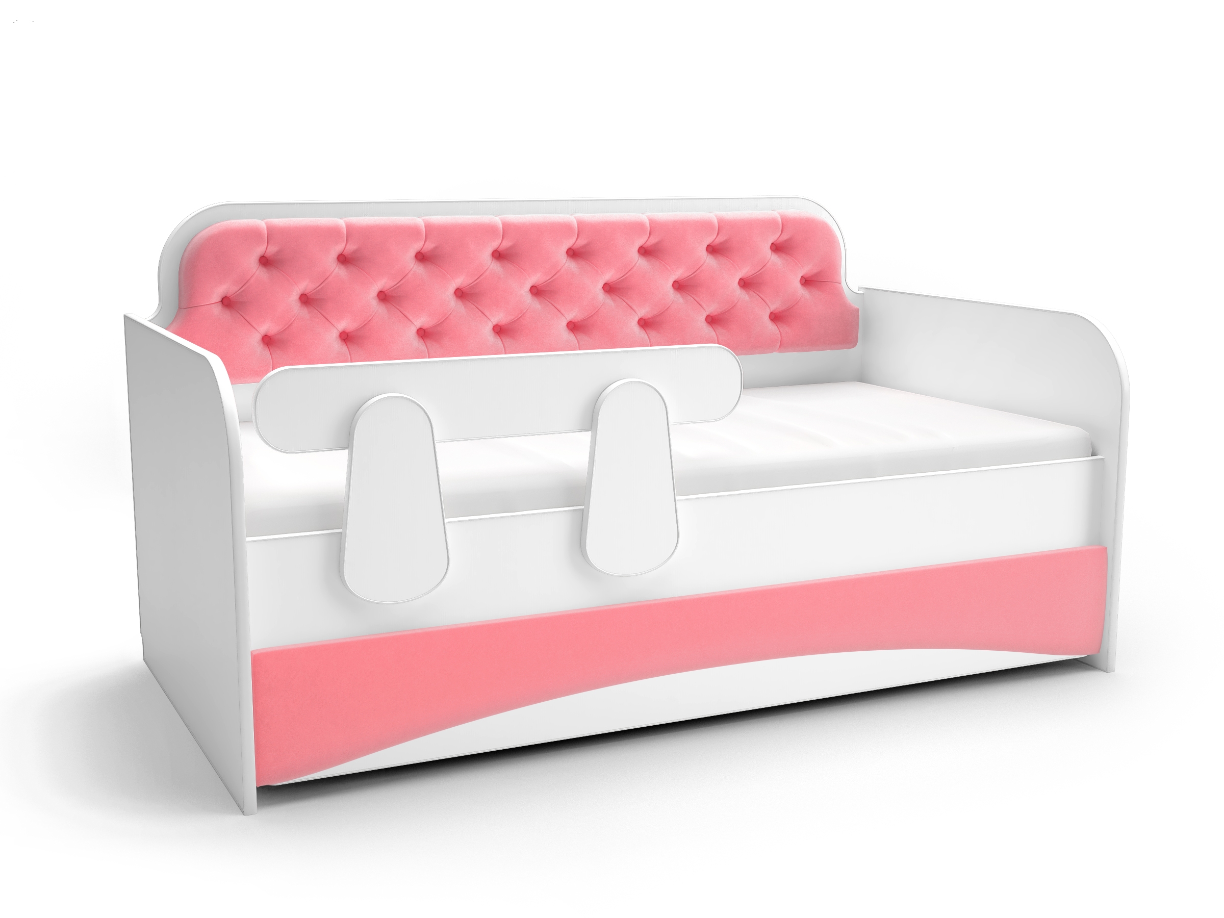 Тридевятое царство кровать Классик Розовый коралл с мягким фасадом